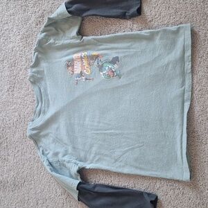 Old Navy Kids Long Sleeve Shirt - Light Green and Dark Gray Size 6-7 Boy